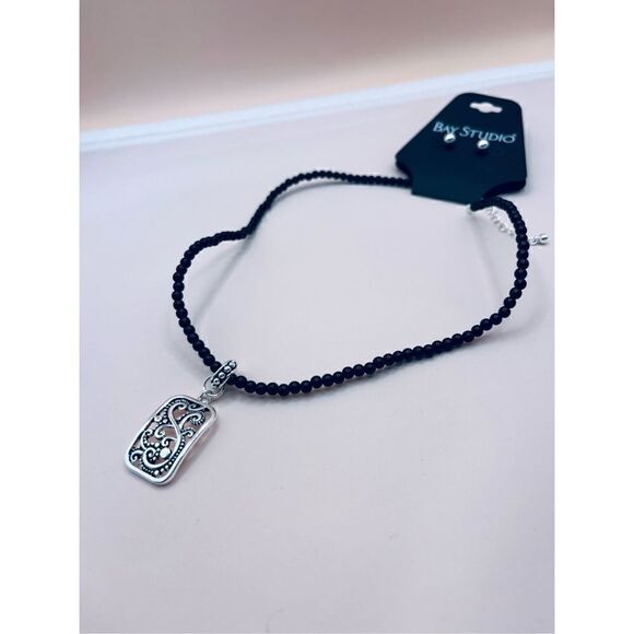 Bay Studio Women's Silver-Tone Paisley Necklace And Earring Set NWT - Picture 1 of 6